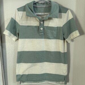 Wonder Nation Kids Polo in Green and White Stripes